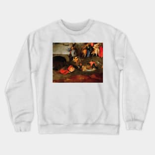 WEIRD FISH BOATS ,FISHERS IN THE DARK WATERS from Triptych of the Temptation of St. Anthony by Hieronymus Bosch Crewneck Sweatshirt